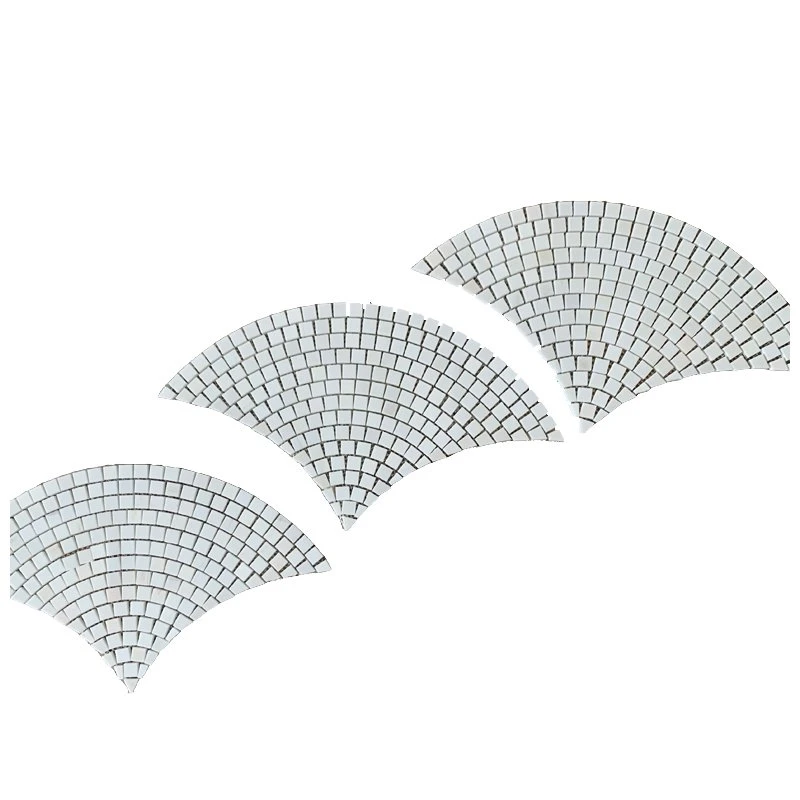 Fish Scale Thassos White Marble Mosaic Tile Fish Scale Thassos White Marble Mosaic Tile