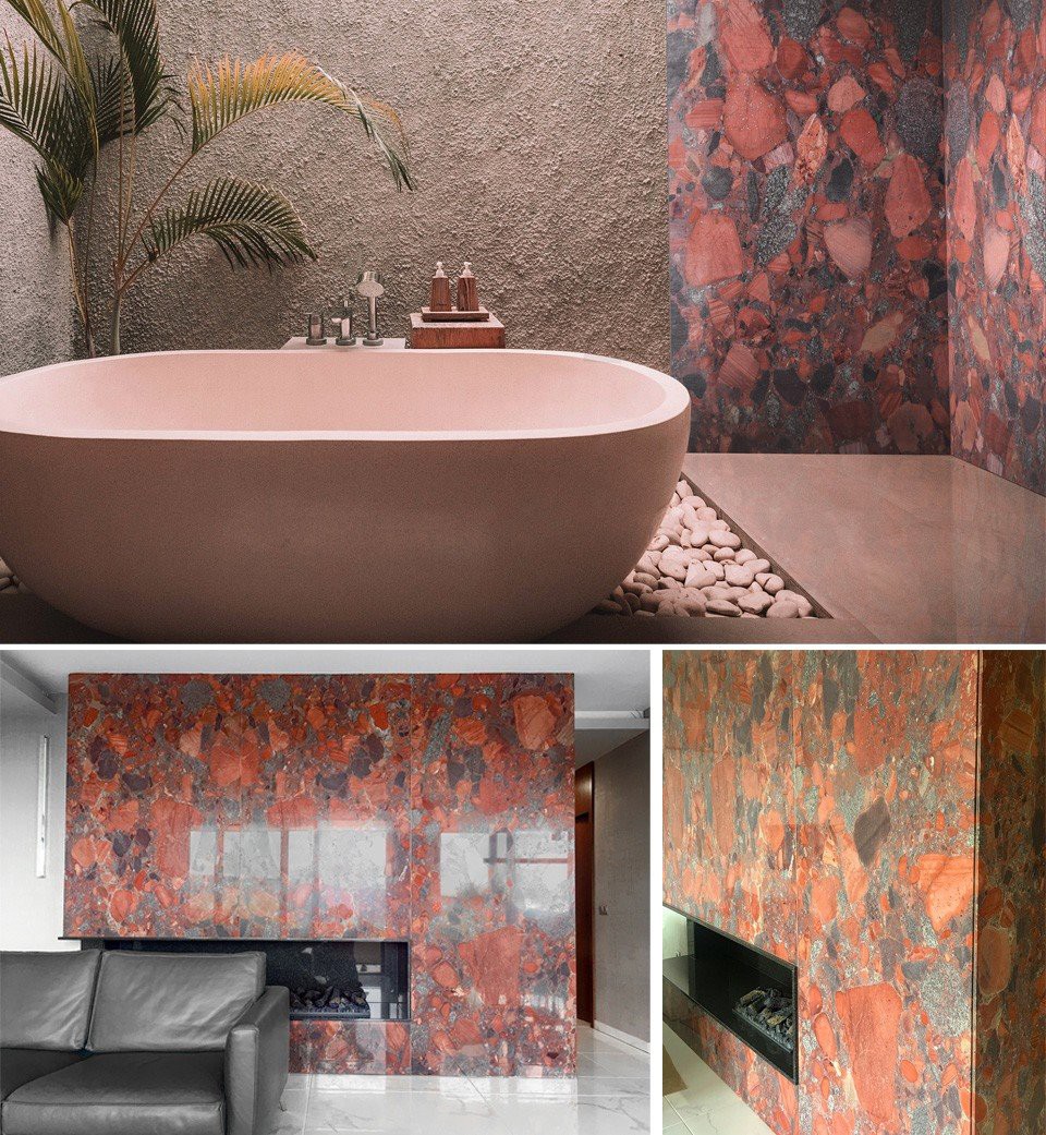 Granite Rosso Marinace Residence Wall Projects Granite Rosso Marinace Residence Wall Projects