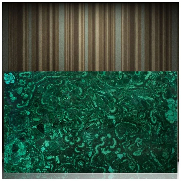 polished malachite slab