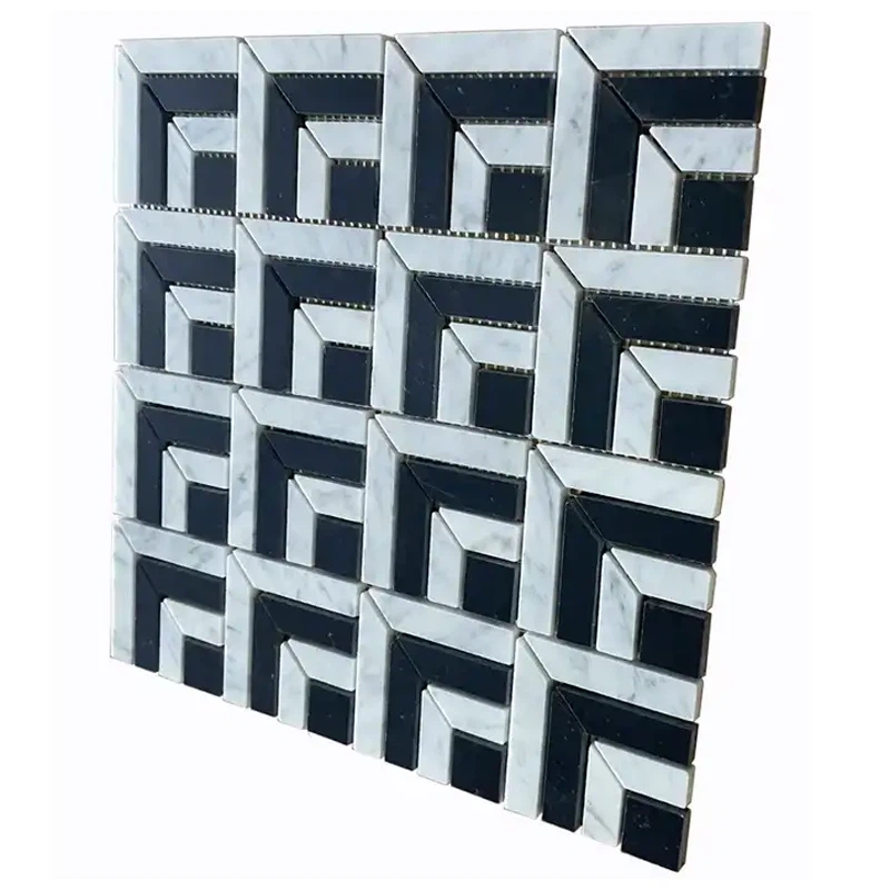 Black And White Marble Mosaic Tile