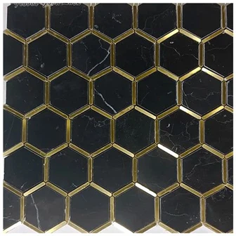 Sort marmor mosaik flise