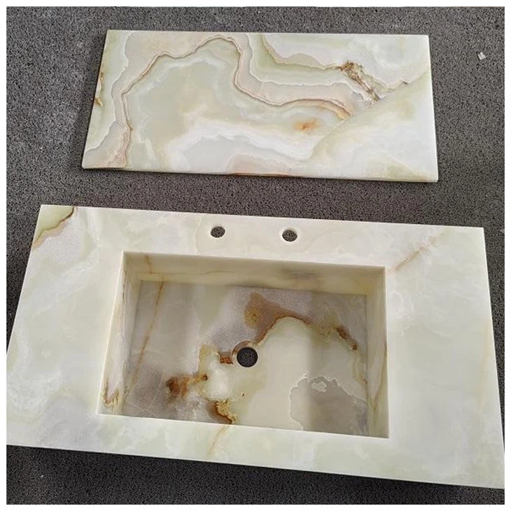 Green Onyx Wall Hung Vanity Sinks