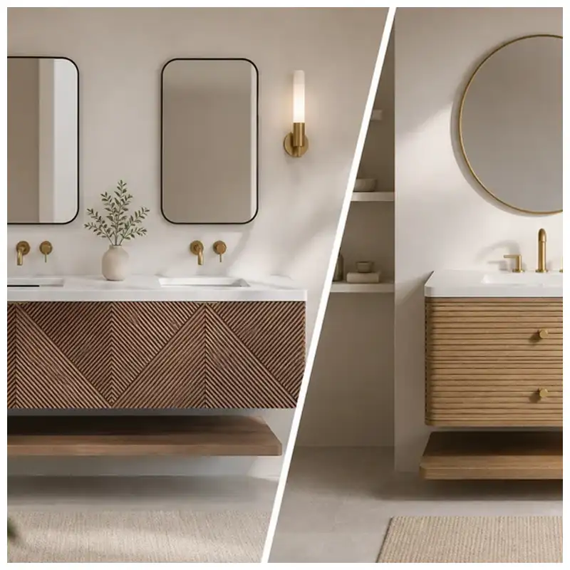 Double Vanity vs Two Single Vanities for Hotel Suites and Primary Bathrooms Double Vanity vs Two Single Vanities for Hotel Suites and Primary Bathrooms